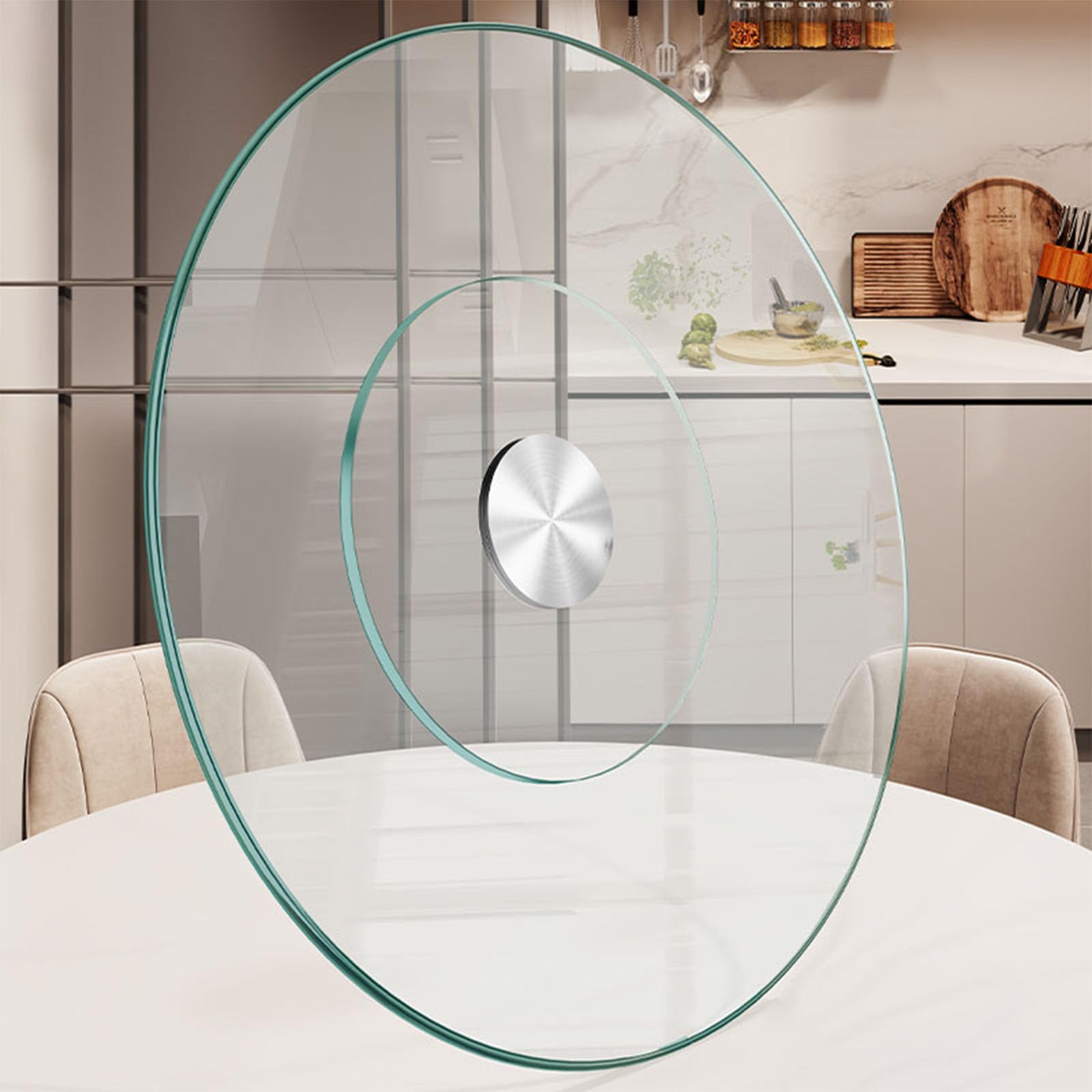 Fansile mesa giratoria de vidrio 48-88 cm para servir con facilidad.