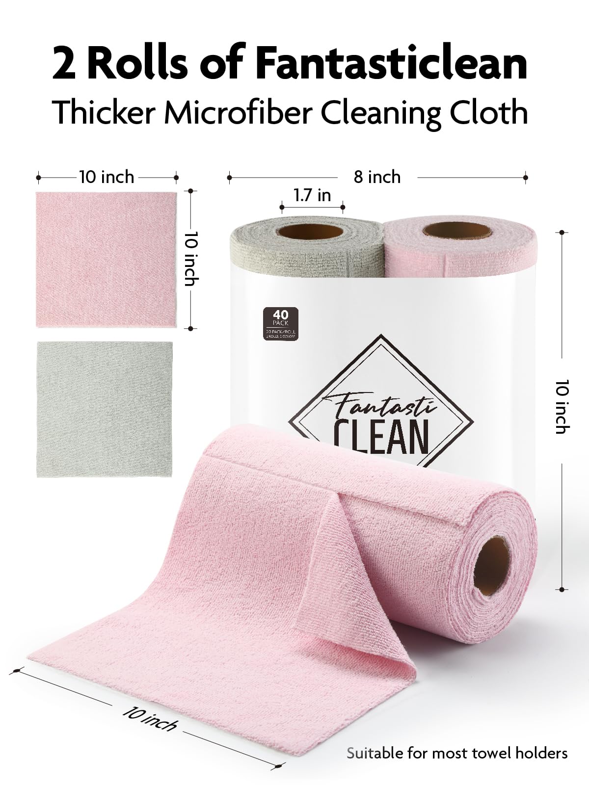 Fantasticlean paño limpieza vidrio sin pelusa rosa
