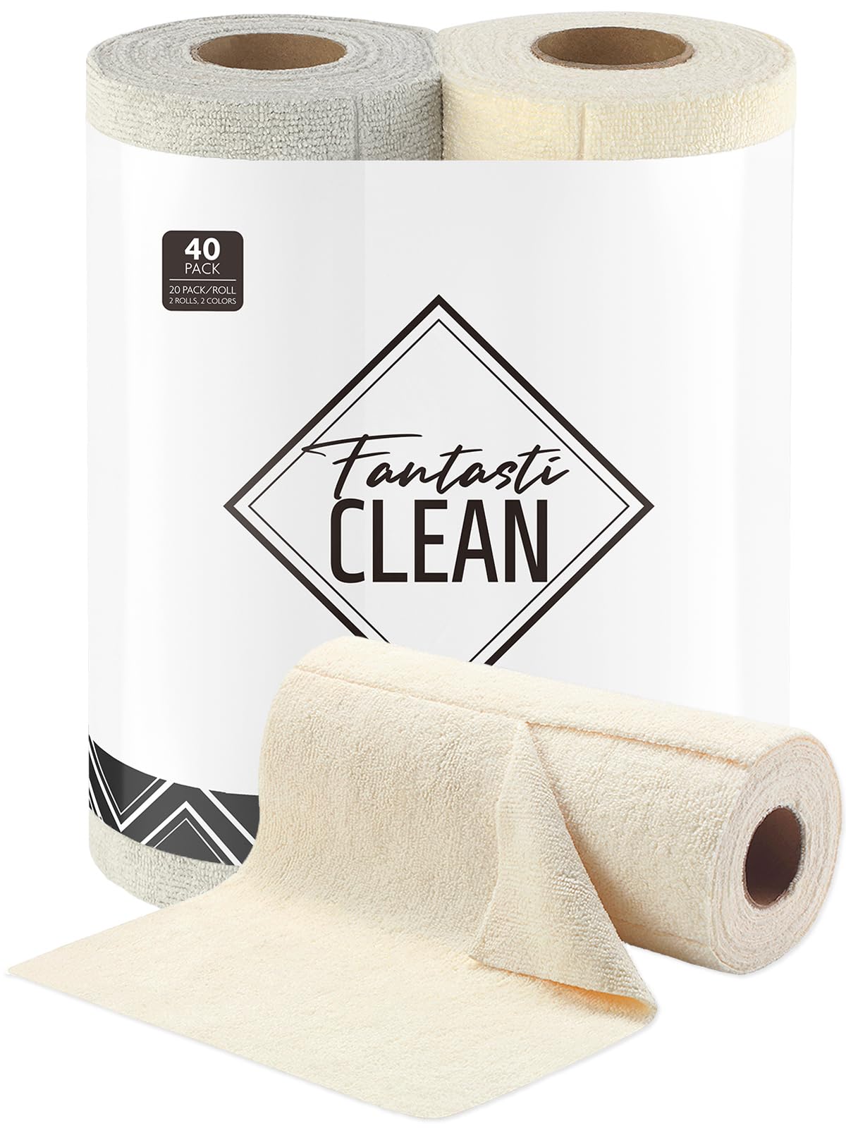 Fantasticlean rollos-tear-away 40 hojas 10x10 para limpiezas rápidas en la cocina.