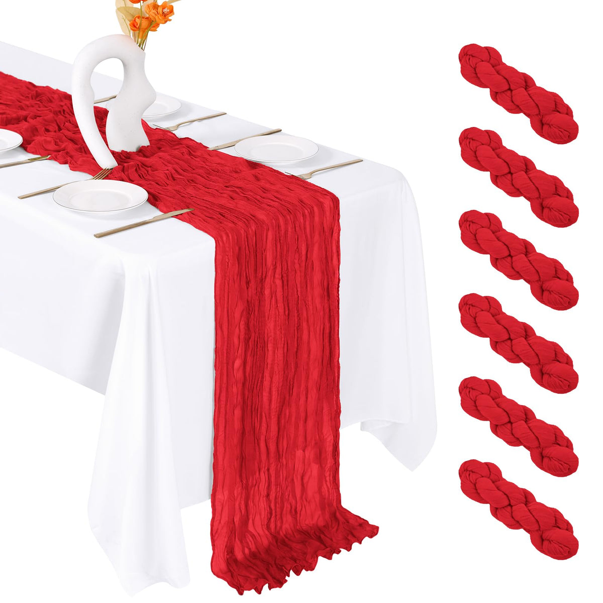 FANTEKE: conjunto de 6 gasas para mesa 20 x 120 pulgadas, decoración versátil.
