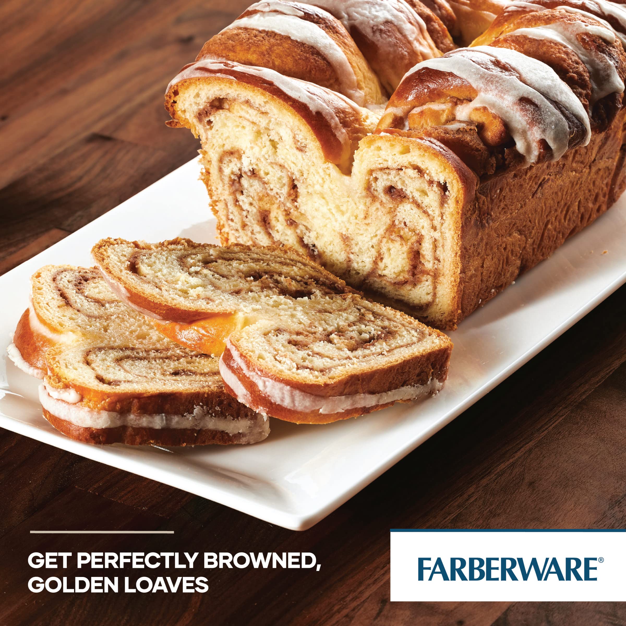 Farberware GoldenBake: juego de moldes 9x5 antiadherentes para hornear.