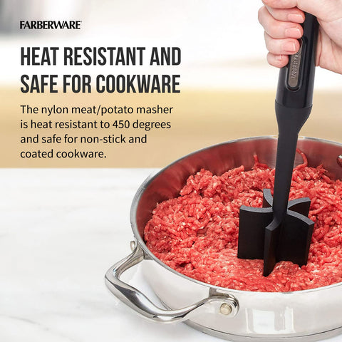 Farberware Pisapuré nailon apto antiadherentes para mezclar sin rayar.