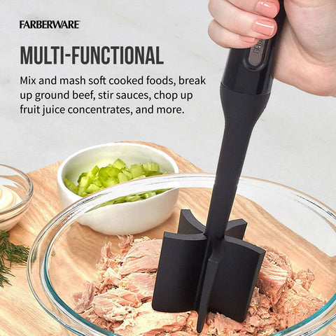 Farberware Pisapuré nailon con cinco cuchillas para trocear carne.