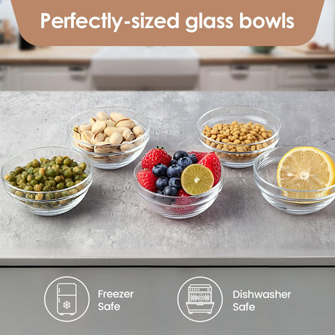 Tazones Farielyn-X para dips y snacks en la mesa.
