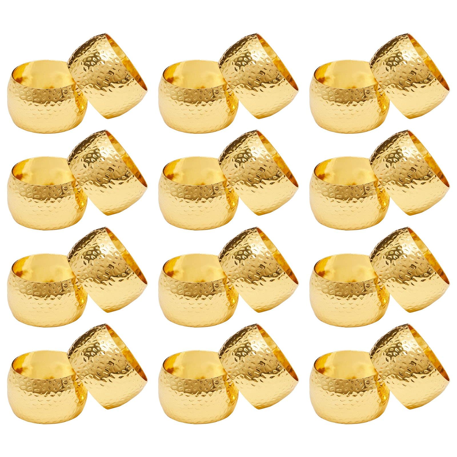 Anillos Farmlyn Creek con diseño grabado en relieve dorado para elegancia en la mesa