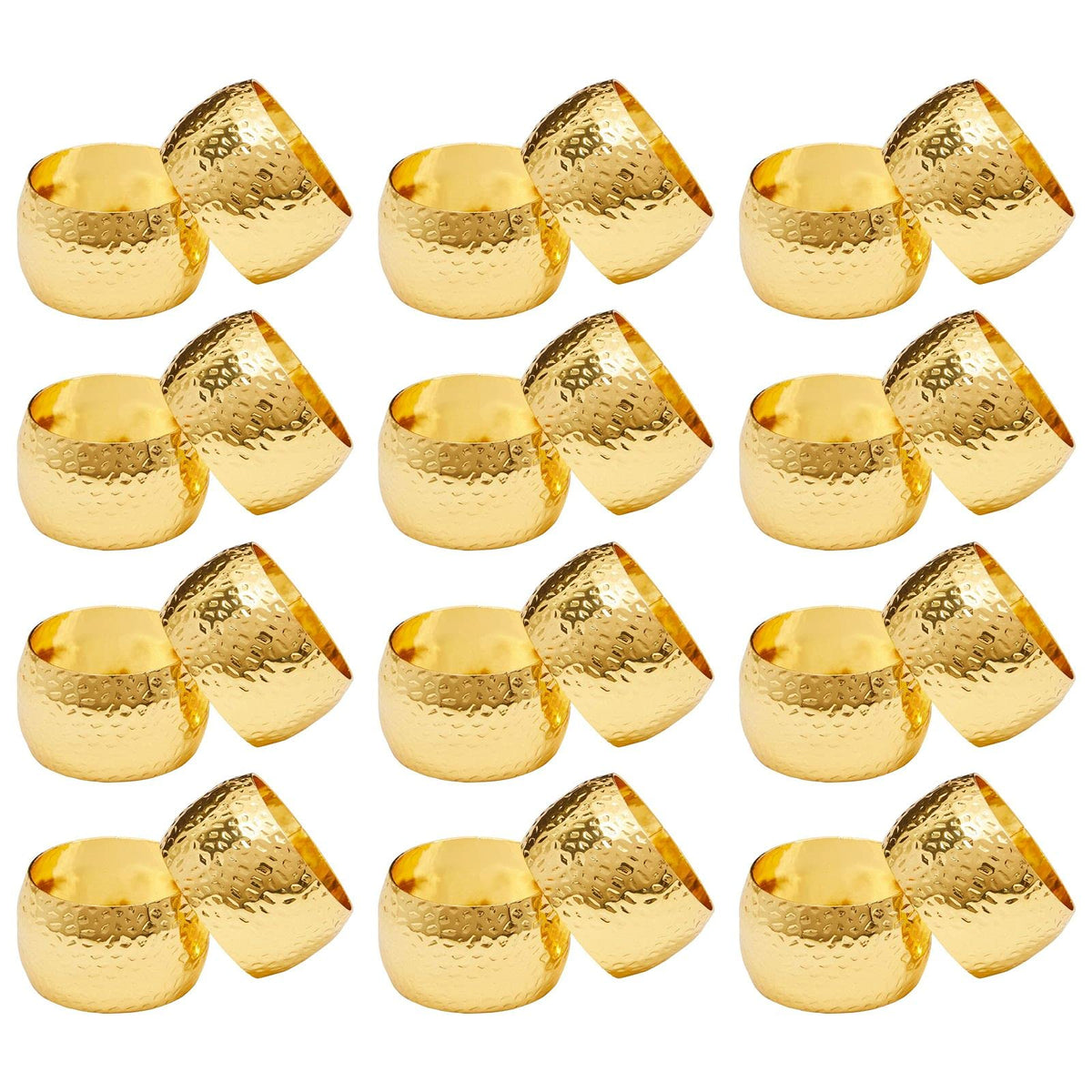 Anillos Farmlyn Creek con diseño grabado en relieve dorado para elegancia en la mesa