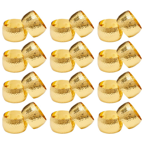 Anillos Farmlyn Creek con diseño grabado en relieve dorado para elegancia en la mesa