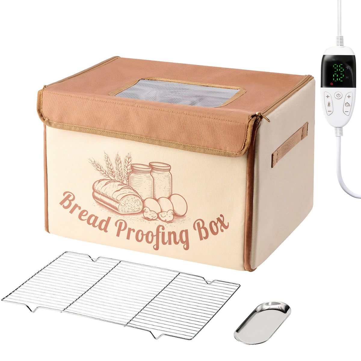 FarWalx caja de fermentación para pan, vista abierta para fermentación uniforme.