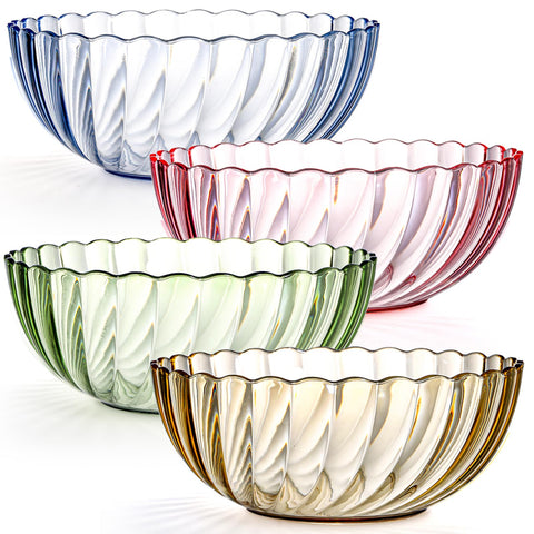 Cuenco plástico Fasmov de 9 pulgadas en azul, ideal para ensaladas.