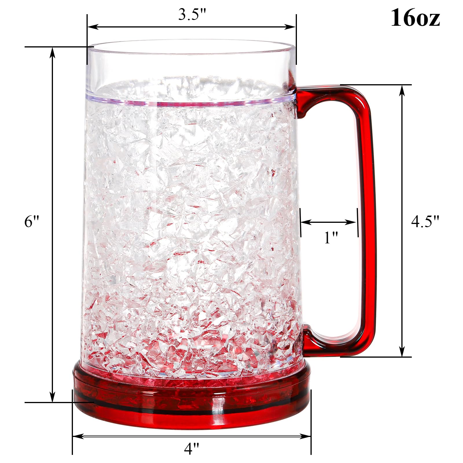 Copa Fasmov de cerveza congelada roja para bebidas frías sin condensación
