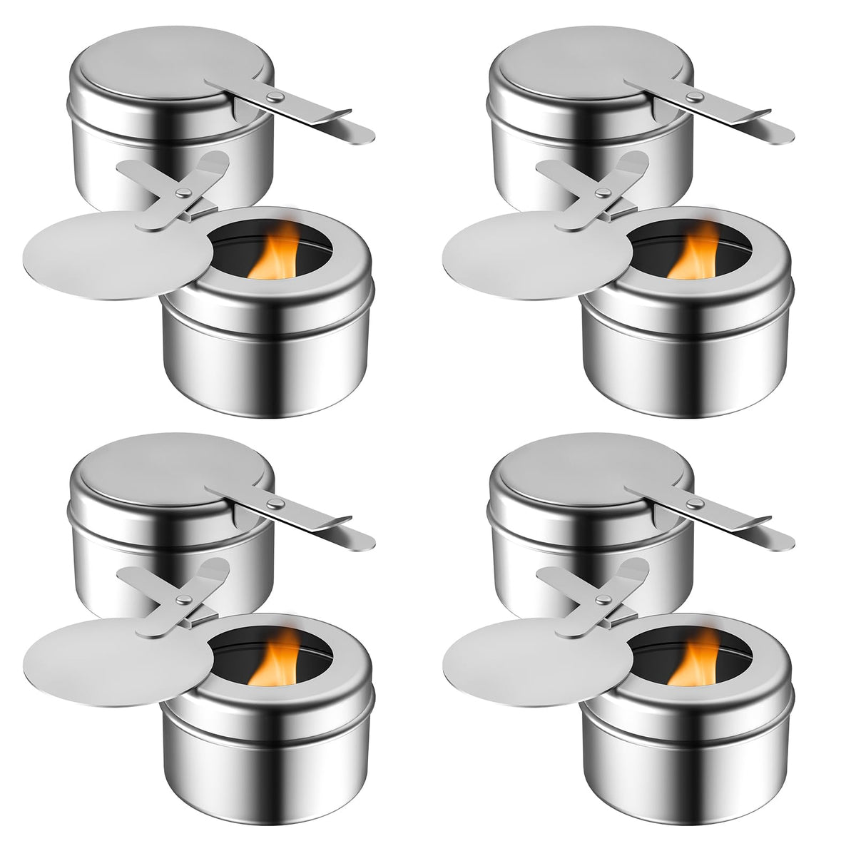 Fasmov portacombustible inoxidable ocho unidades ideal para buffets y catering
