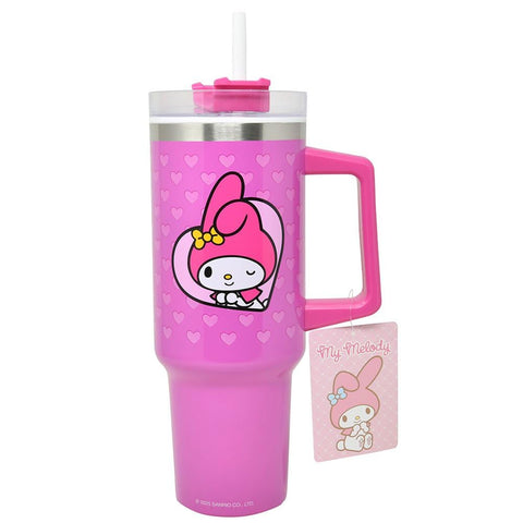 Vaso térmico Fast Forward Hello Kitty 40oz, con tapa y pajilla, ideal para bebidas frías o calientes.