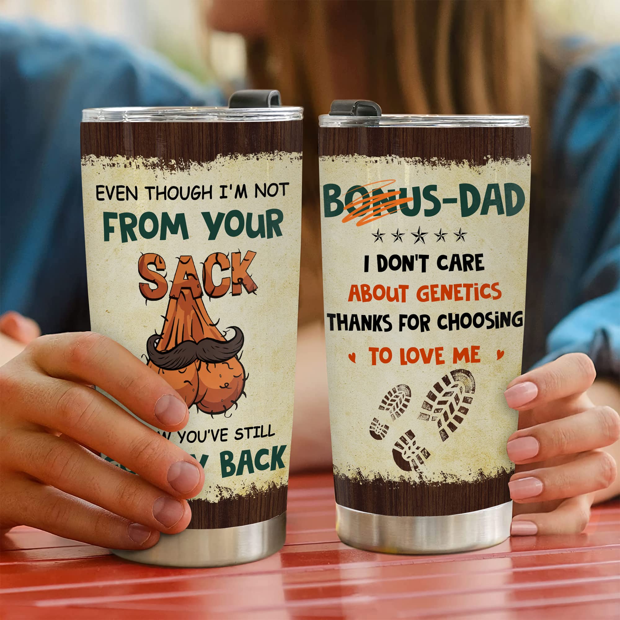Fastpeace Bonus Dad Tumbler con tapa imantada para cierre seguro