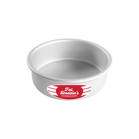 Molde Fat Daddio's redondo de 6x2 pulgadas, plateado, para pasteles pequeños