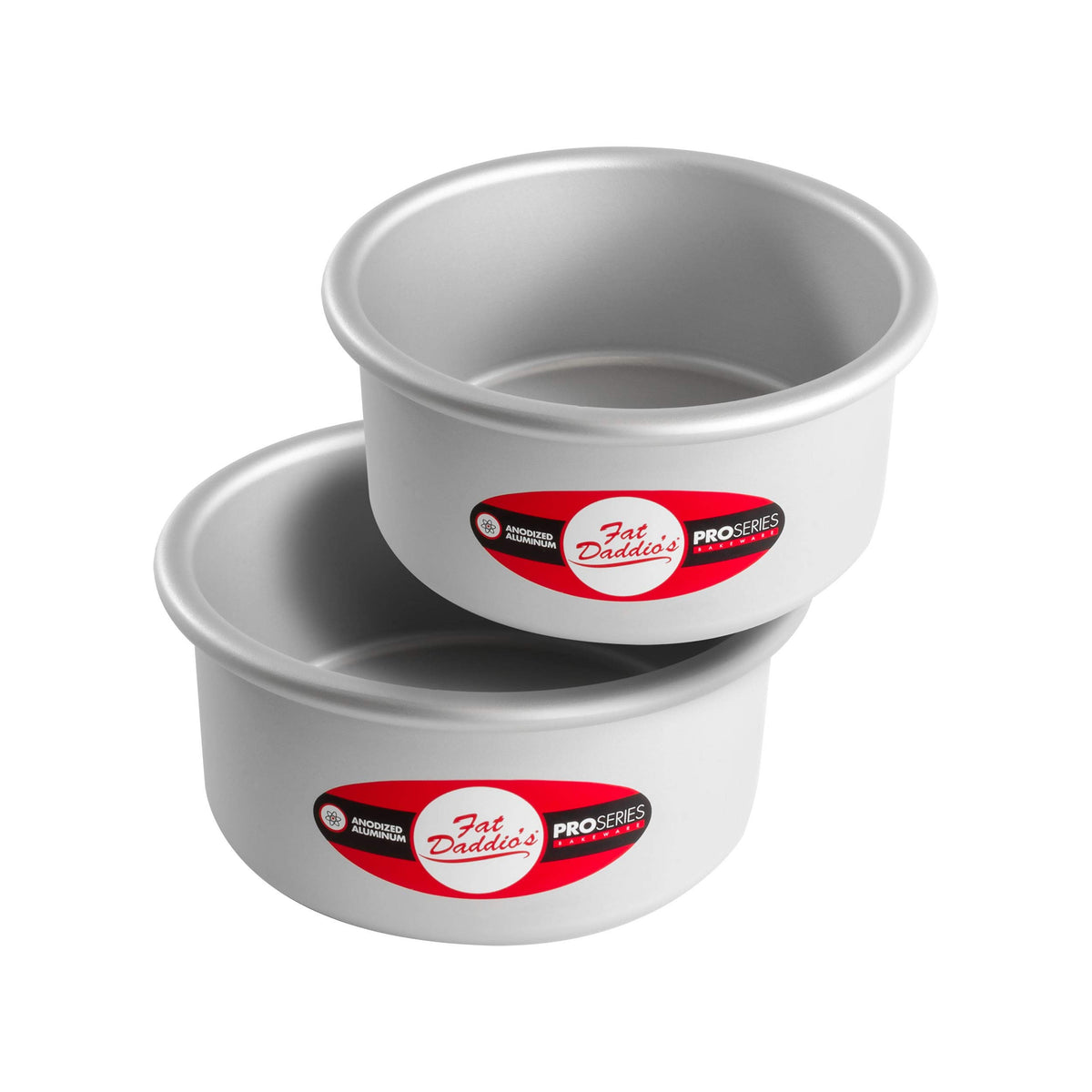 Fat Daddio's moldes redondos de aluminio anodizado con interior 6x3 para horneados uniformes
