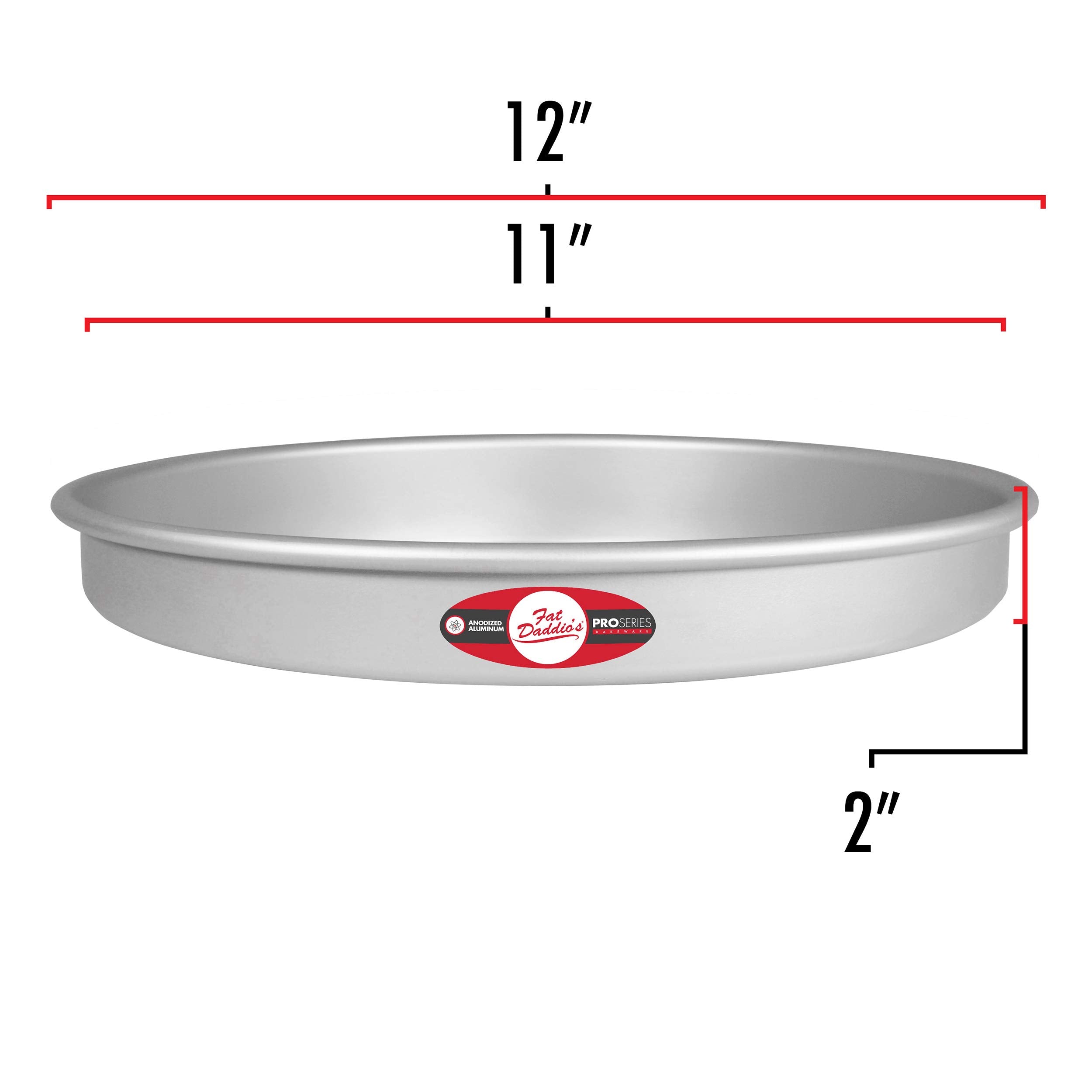 Fat Daddio's pan-bizcocho-redondo-11x2-base-resistente-plateado, uso diario seguro