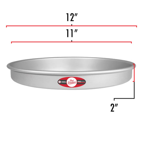 Fat Daddio's pan-bizcocho-redondo-11x2-base-resistente-plateado, uso diario seguro
