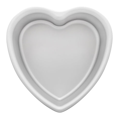Fat Daddio's pan-corazon-8x3 vista frontal, ideal para pasteles decorados en eventos.