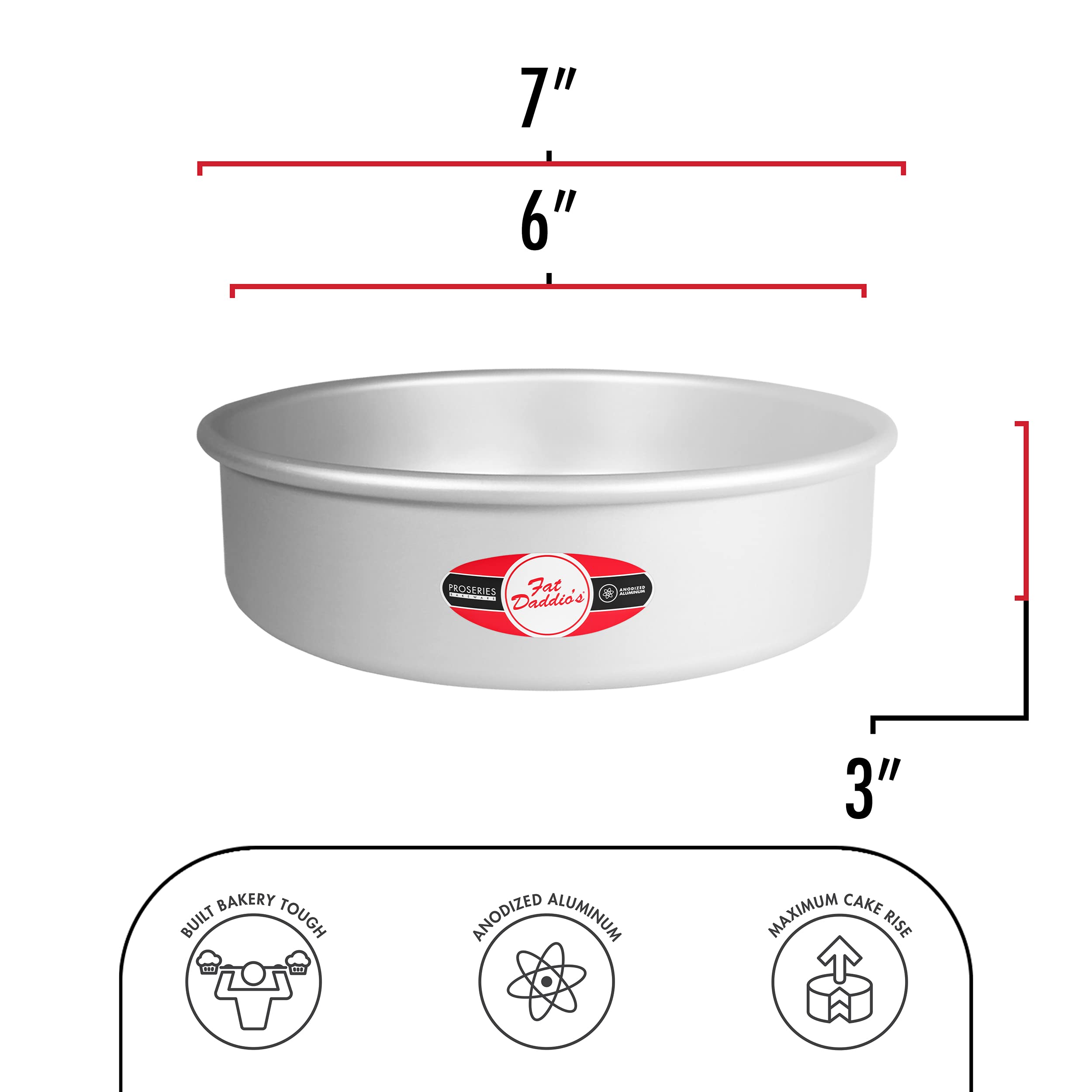 Interior de aluminio anodizado del Fat Daddio's PCC-63SET, cocción uniforme para postres