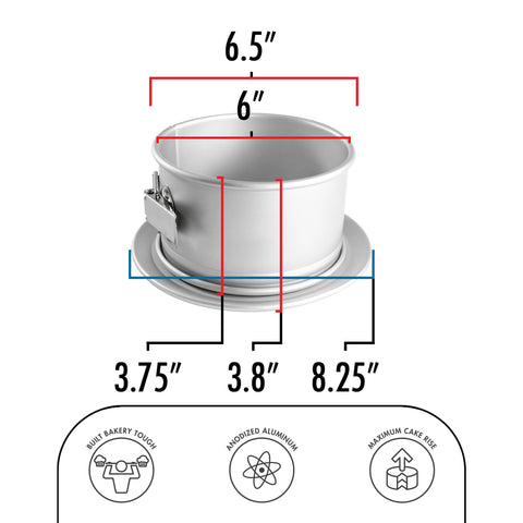 Fat Daddio s PSF-63, base pedestal removible para servir con facilidad.