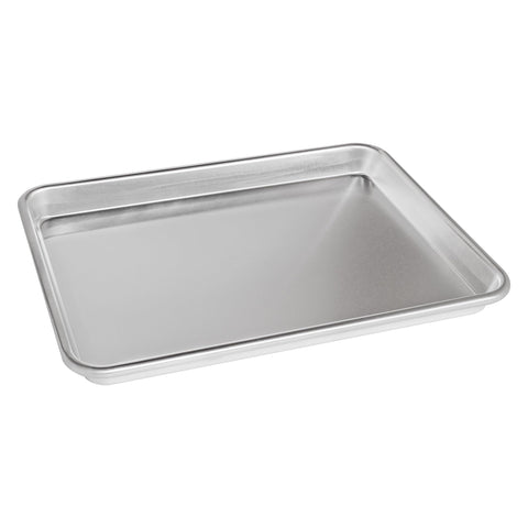 Fat Daddio's SP-QTR bandeja de aluminio natural, vista frontal para hornear uniforme.