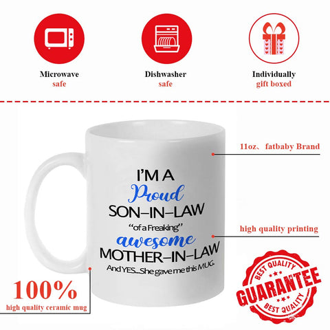 Taza Fatbaby con mensaje humorístico para el yerno, regalo memorable.