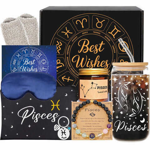 FatWongcoi Pisces: vaso de vidrio 16oz para bebidas frías y estilo