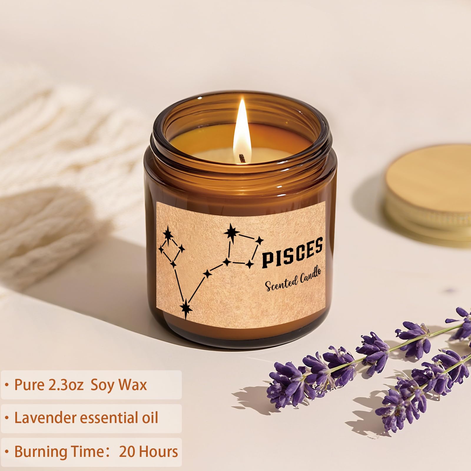 FatWongcoi vela de lavanda para crear un ambiente relajante