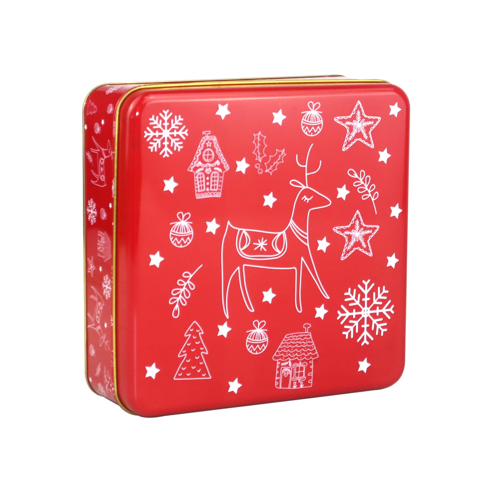 Fauevav lata galletas navidad con tapa mantiene frescas las galletas