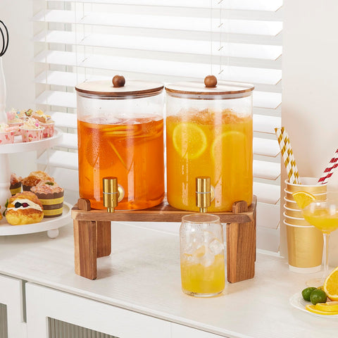 FavorFlavor conjunto 2 dispensadores de vidrio para eventos grandes