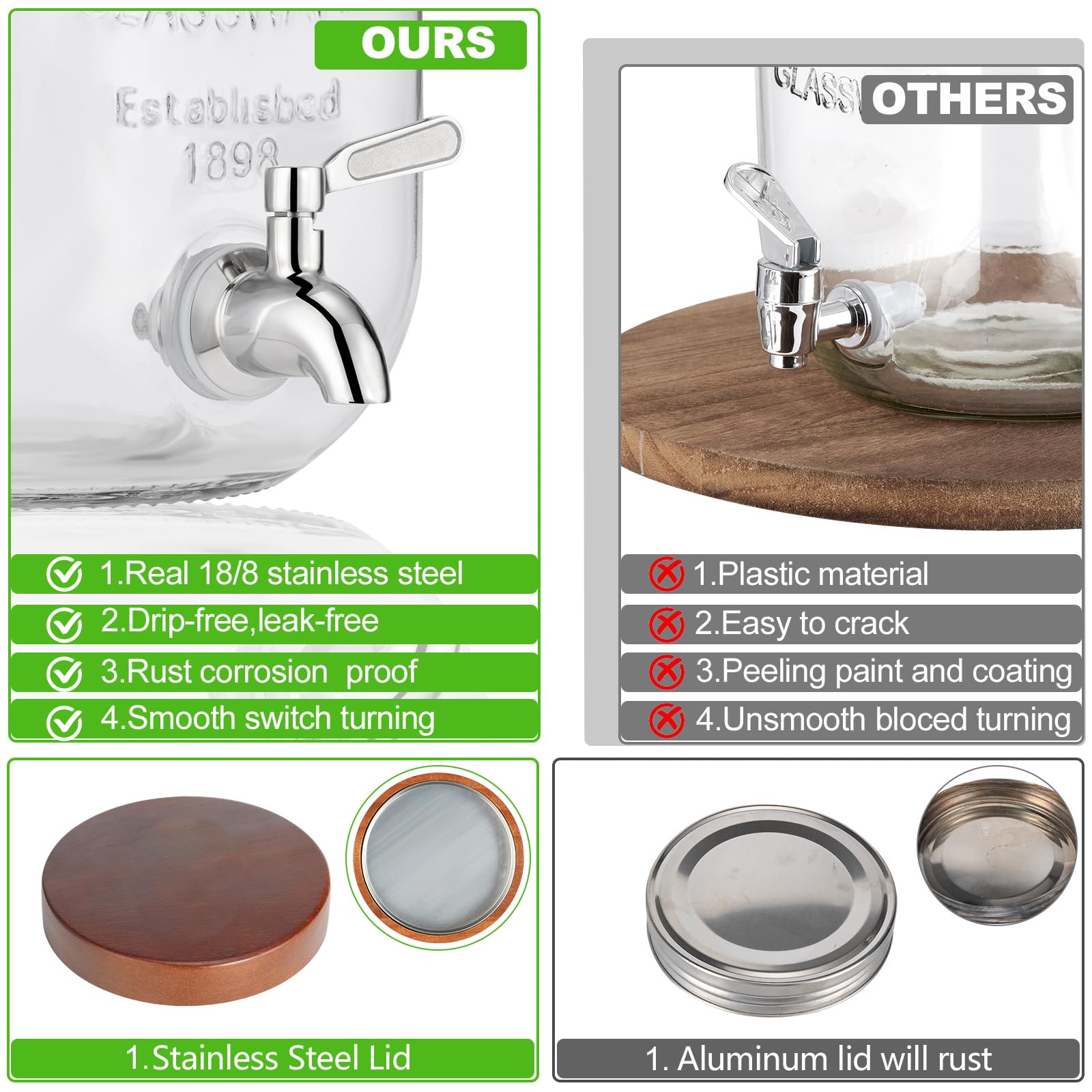 FavorFlavor soporte de madera para dispensador, diseño estable.