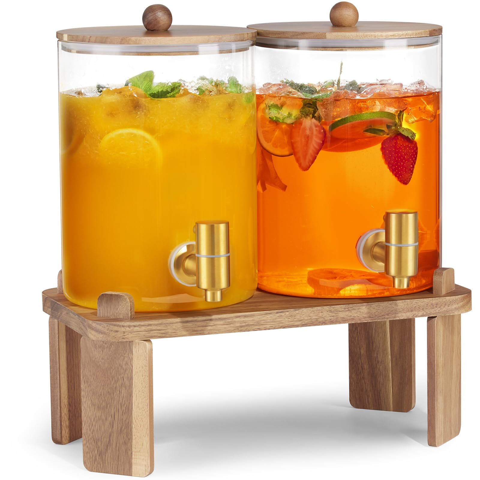 FavorFlavor dispensador de vidrio 1 galon para bebidas, ideal para agua fría