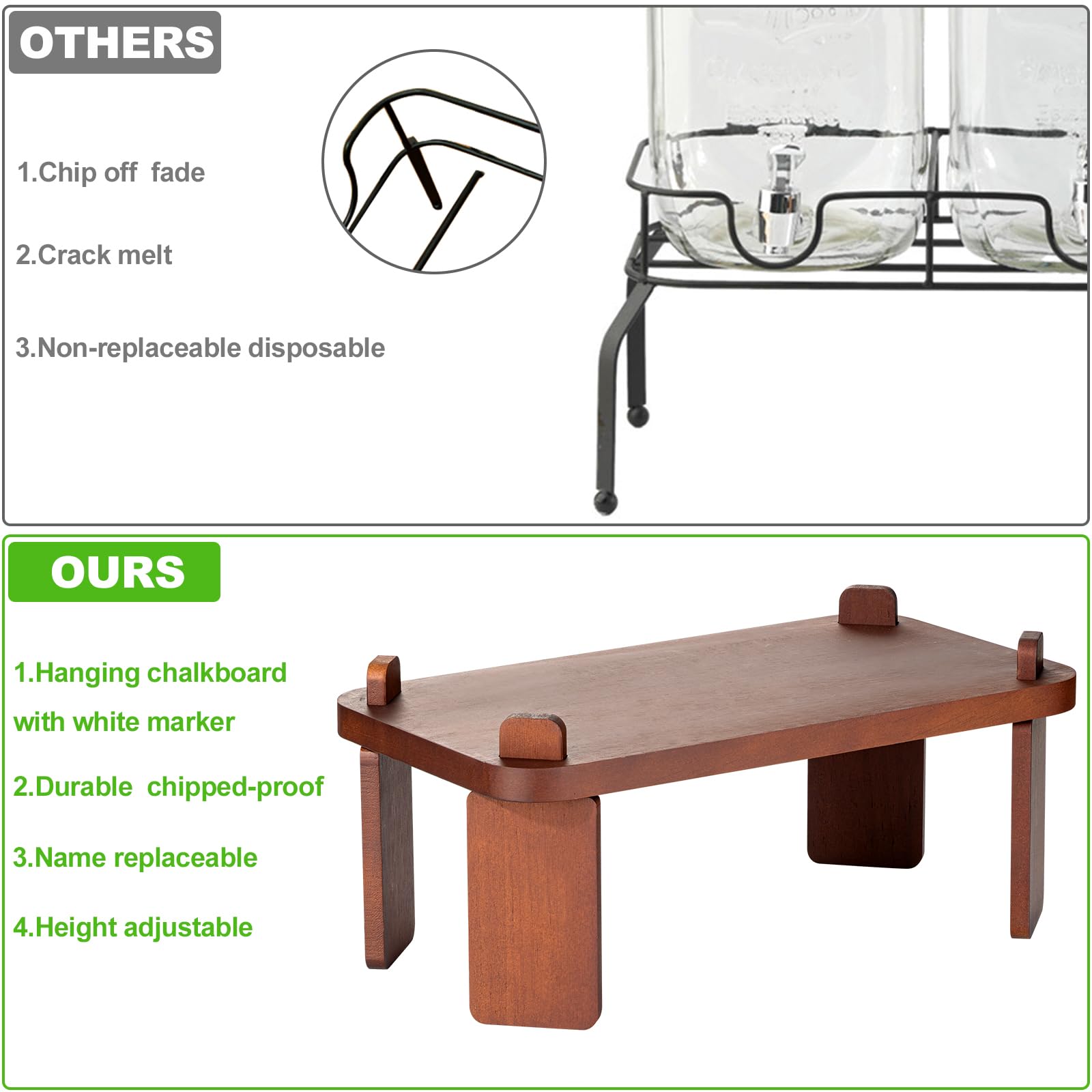 FavorFlavor tapa y base de madera natural, evita óxido.