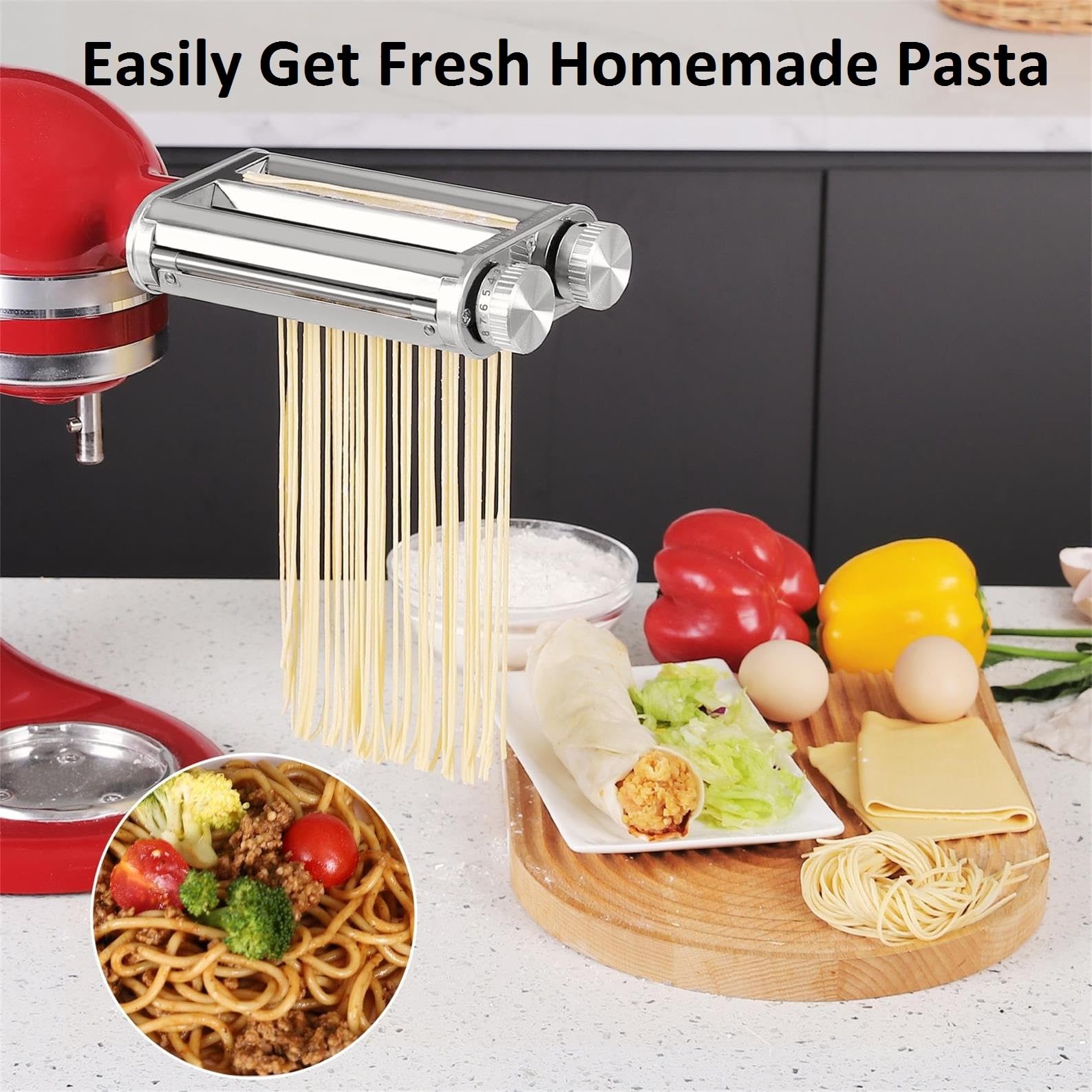 FavorKit ajuste único 2mm para espagueti y 6mm para fettuccine, ahorro de espacio