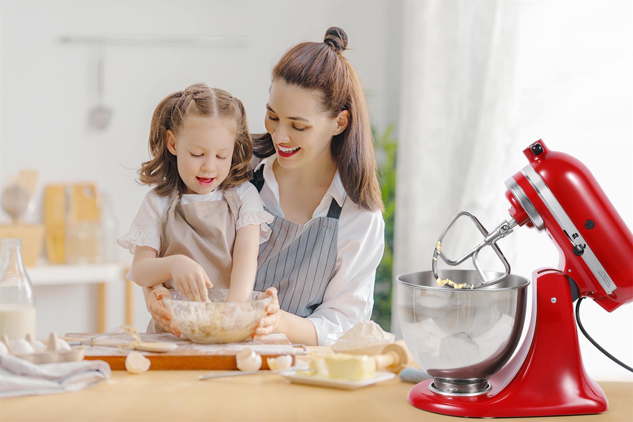 FavorKit batidor plano para KitchenAid Serie 400, compatibilidad amplia.