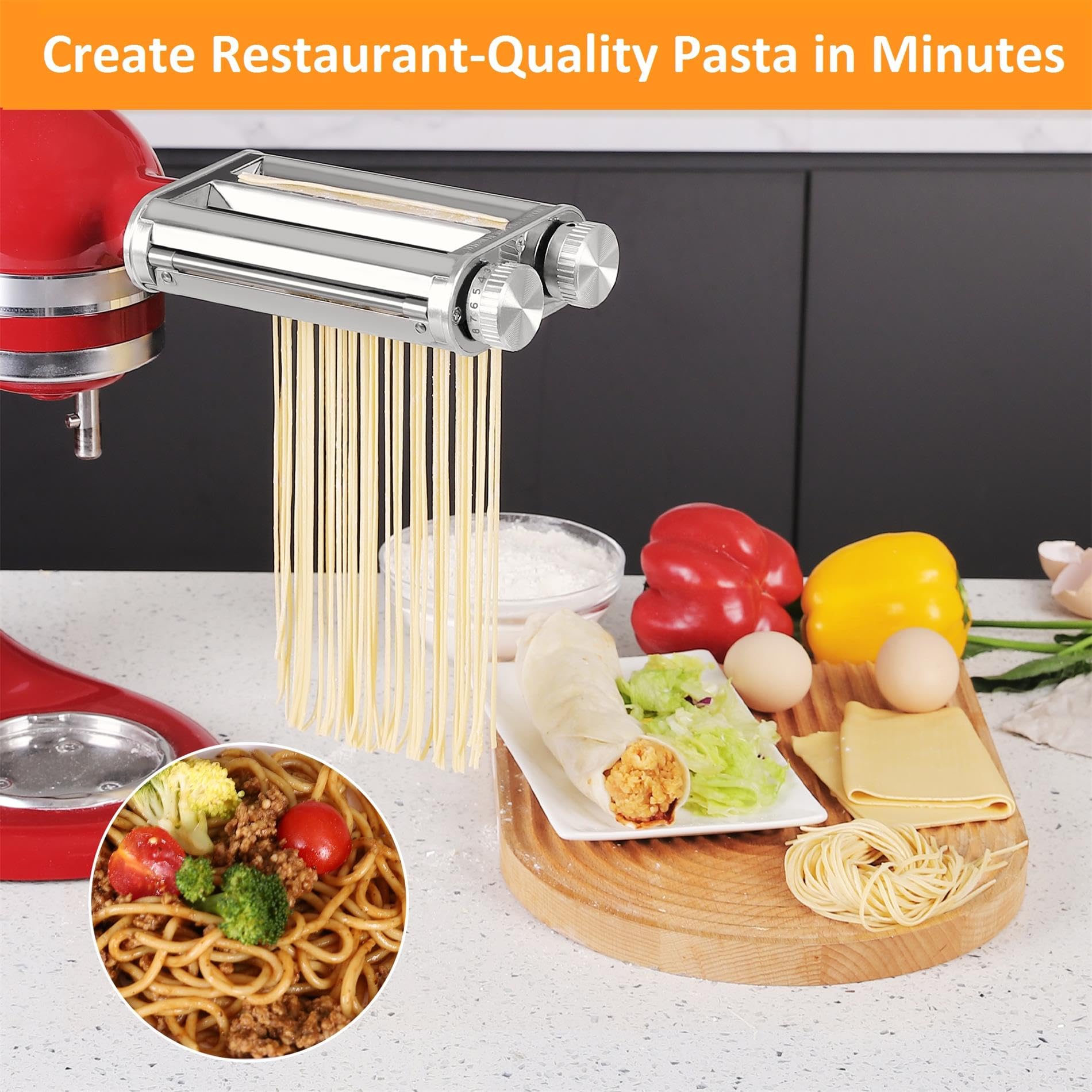 FavorKit cortador fettuccine 6 mm, tiras anchas para texturas ricas.