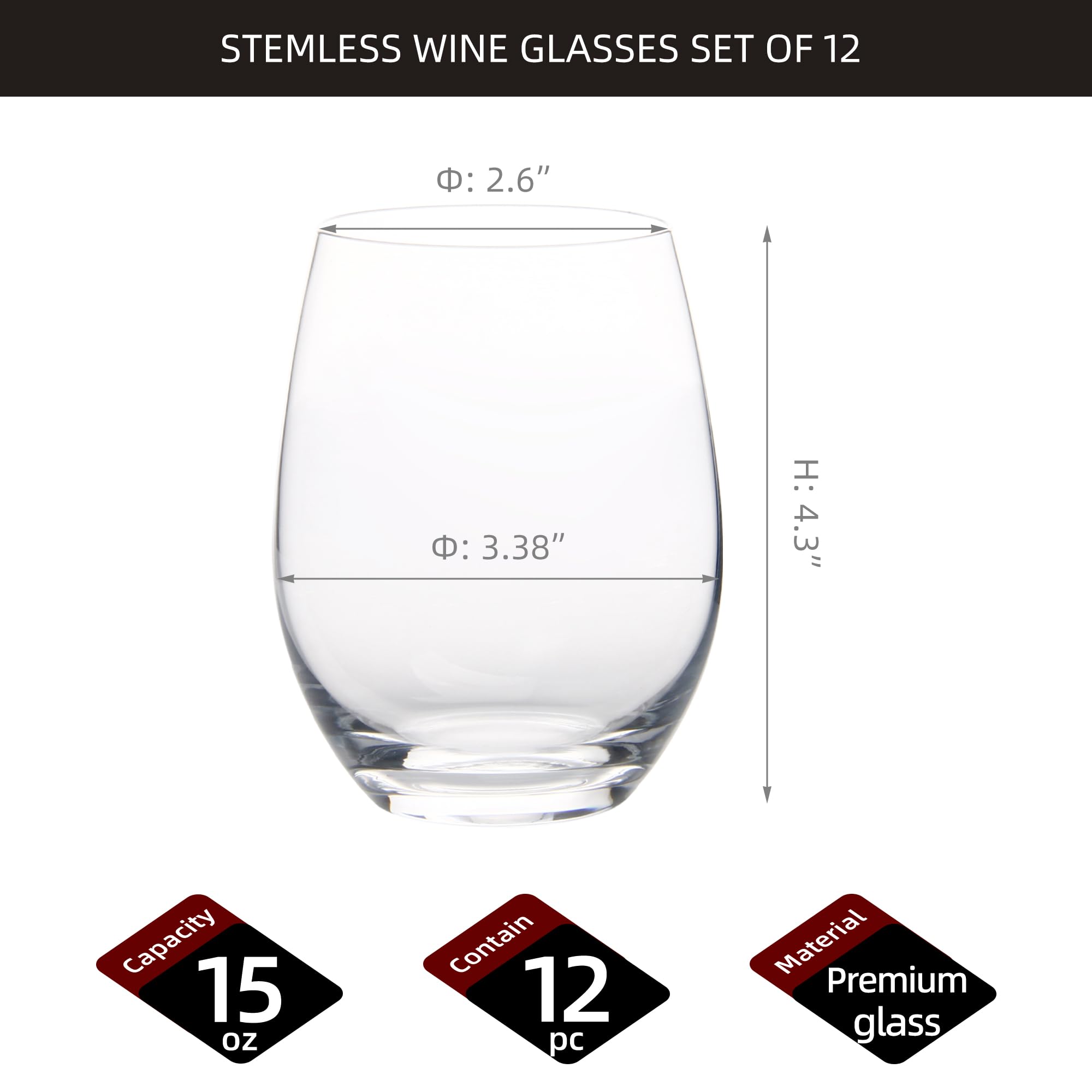 FAWLES vaso sin tallo con cristal claro para disfrutar el aroma.