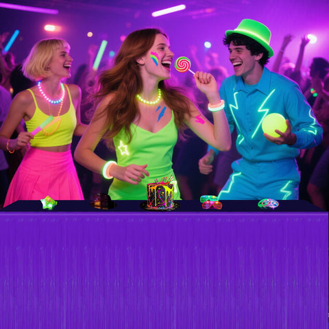 Cortinas neon Fayoo para mesa azul marino, brillo duradero para fiestas