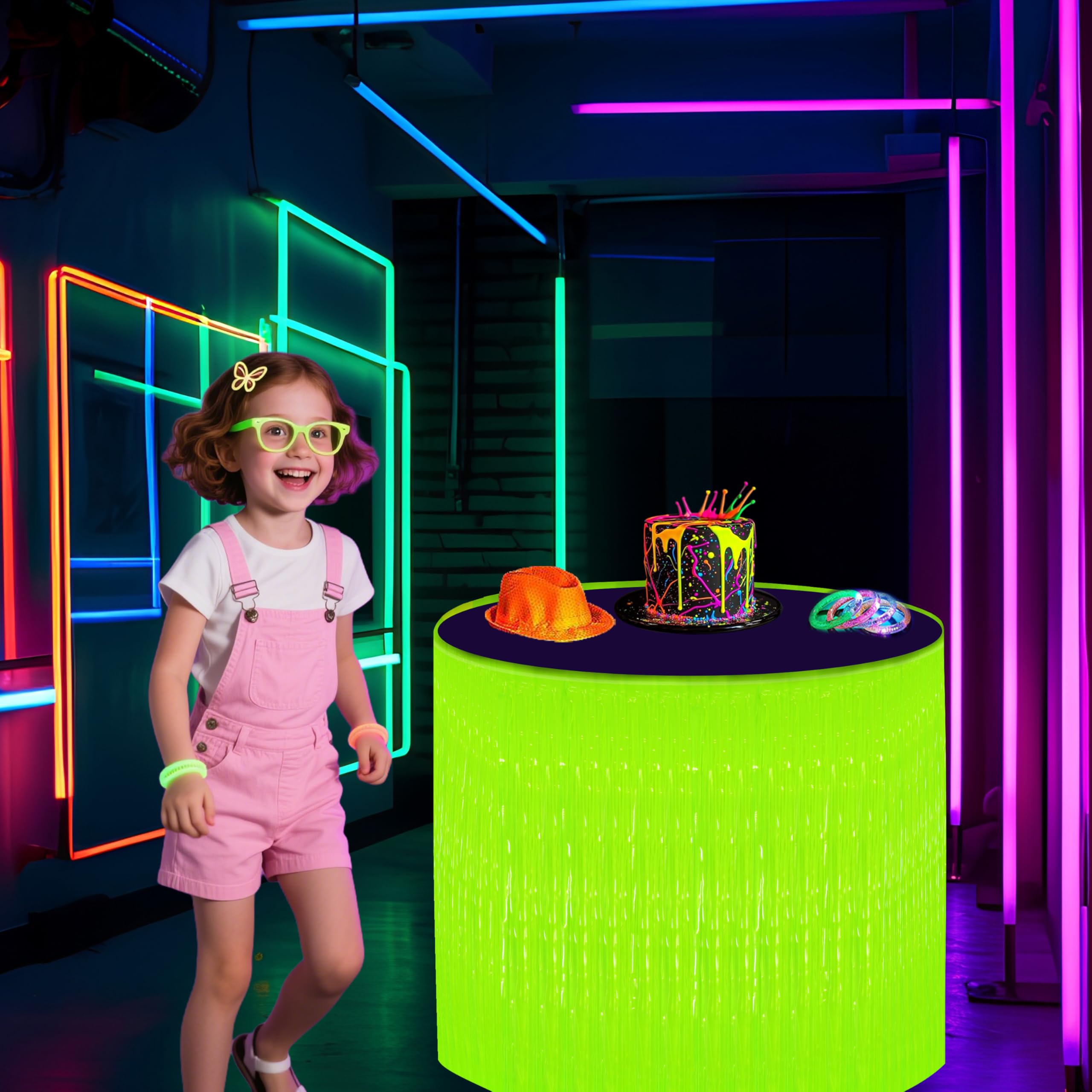 Cortinas neon Fayoo para mesa multicolor, útiles como fondo decorativo y para fotos