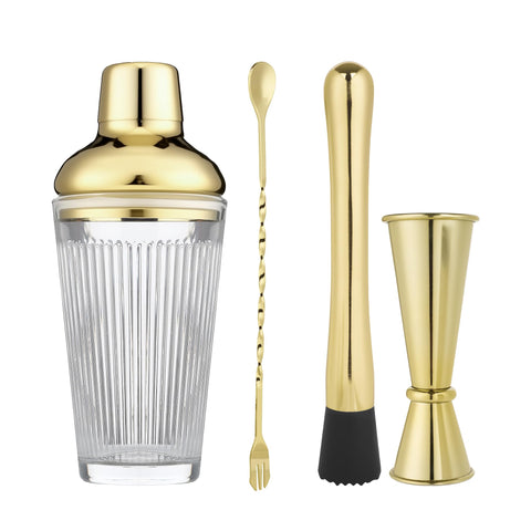FayuuGem set de coctel dorado para servir en casa, elegante y práctico.