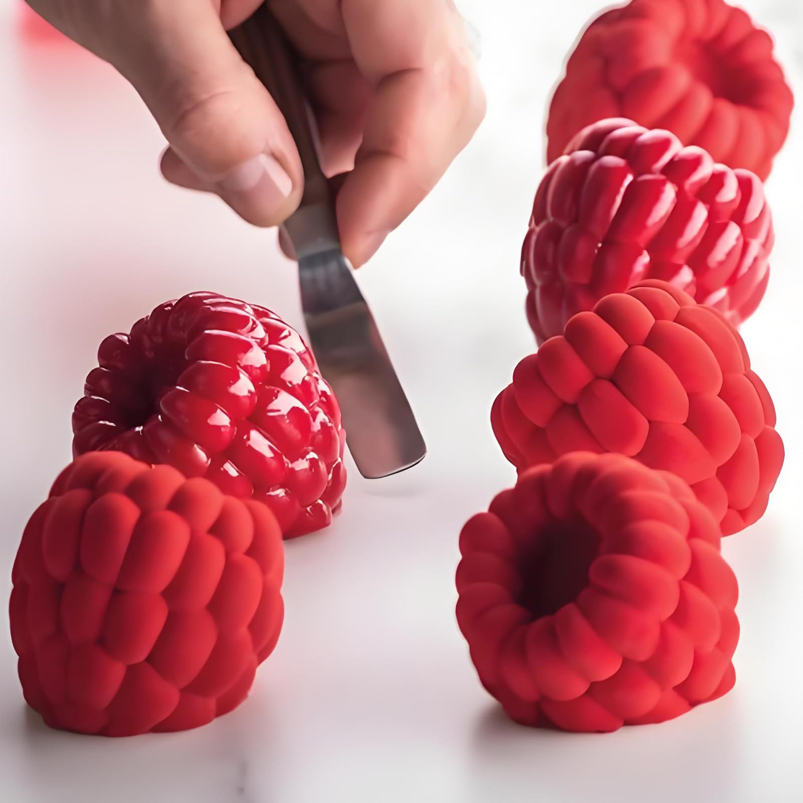 Fchil molde para mousse y chocolates con textura frambuesa