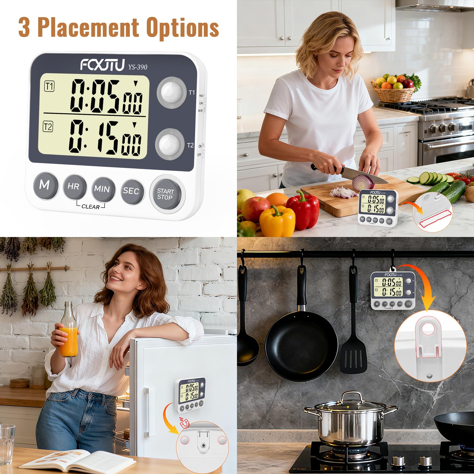 FCXJTU volumen ajustable para alertas claras o silencio.