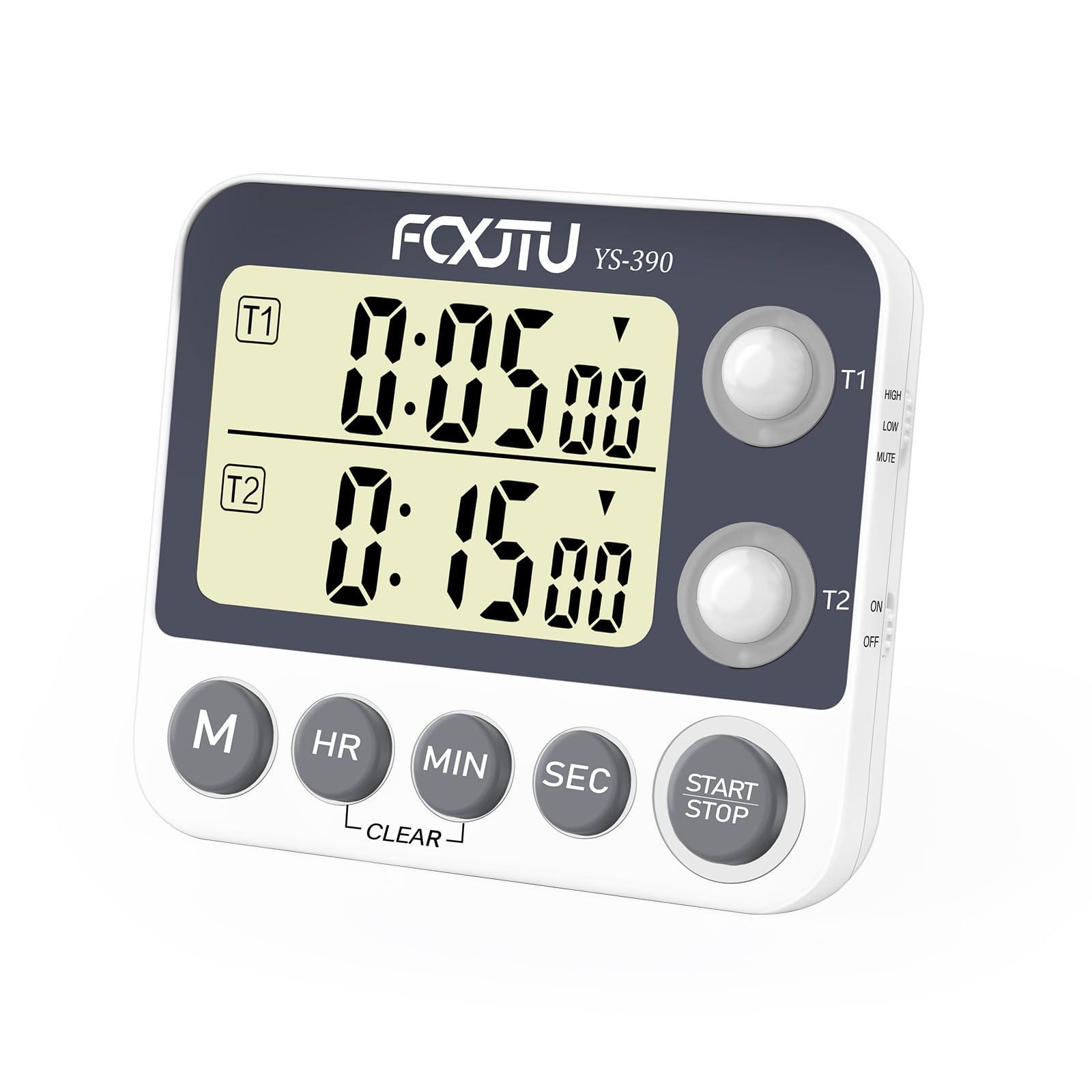 FCXJTU temporizador doble con imán trasero, útil para controlar tiempos de cocción.