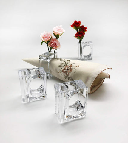 FDCuvée juego de 4 anillos para servilleta con florero, ideal para bodas y eventos.