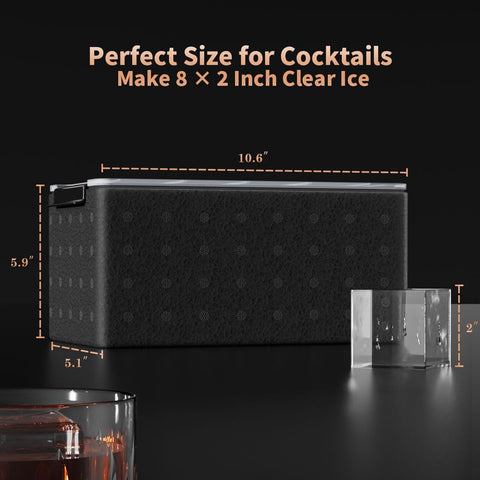 FDDBI copa con hielo transparente, mejora la presentación de whisky y cócteles.