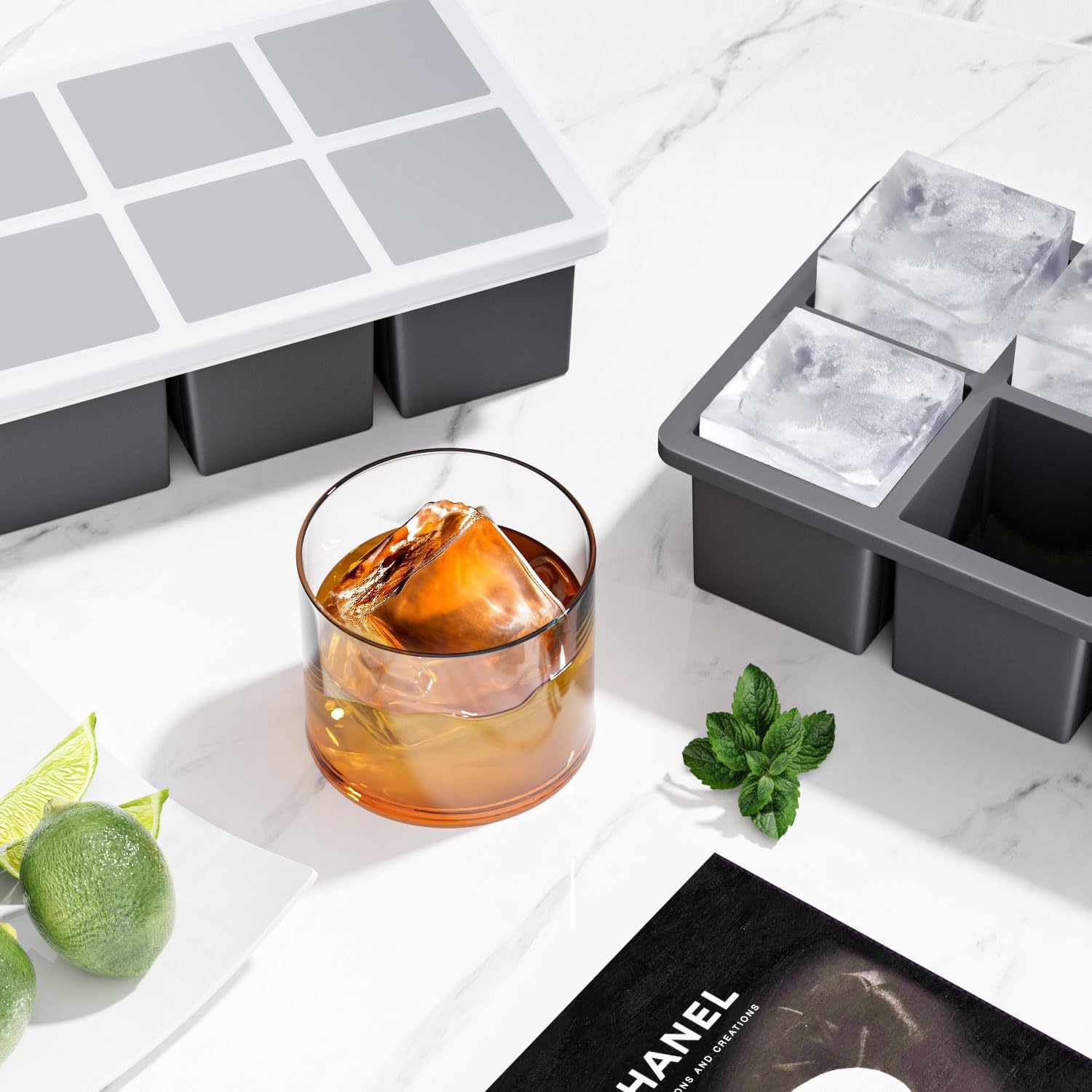 FDDBI cubos de hielo cuadrados grandes, 18 unidades para enfriar bebidas.