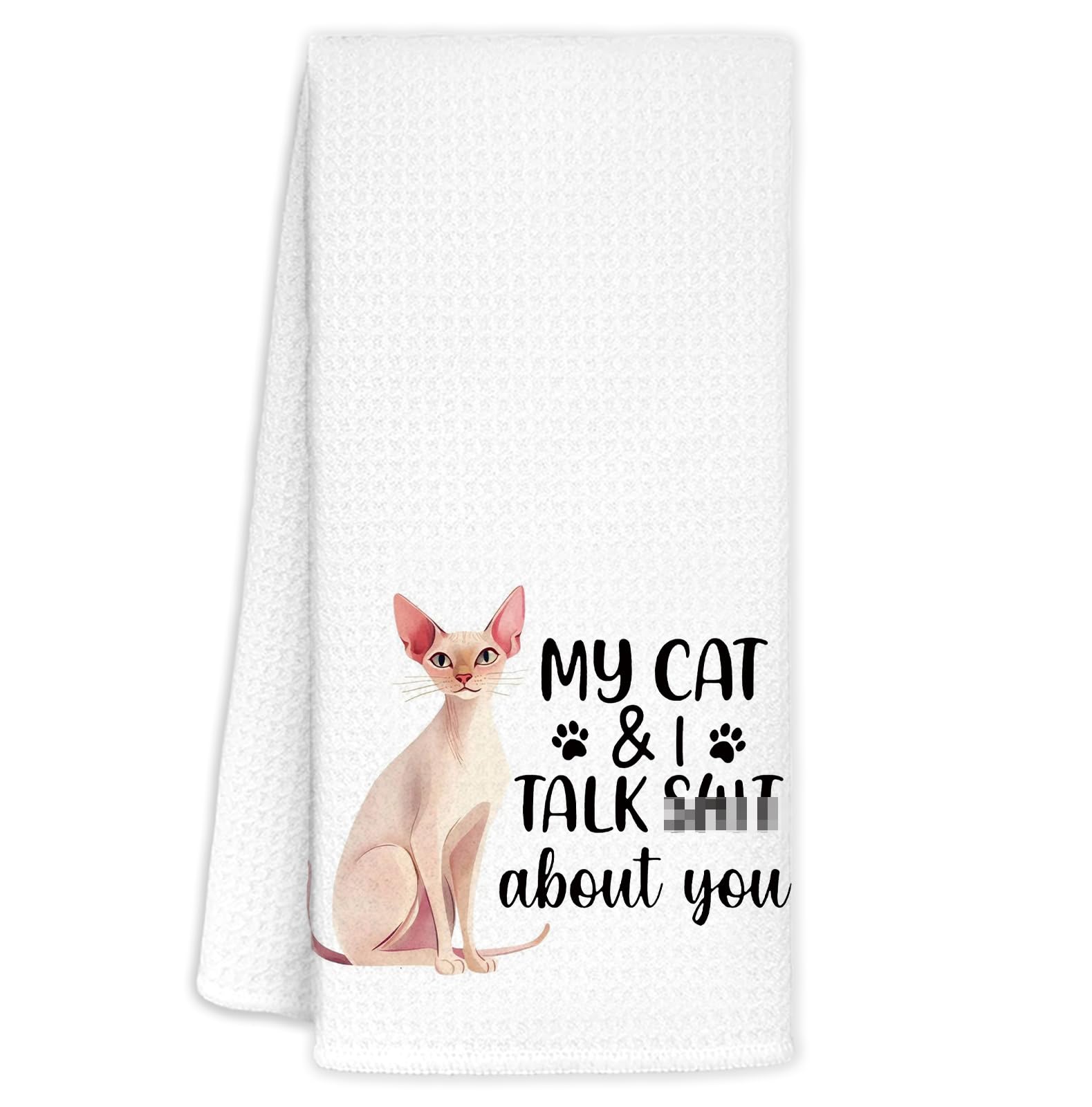 FDHSPAAM toallas de cocina con diseño de gato sphynx, ideal para secar manos y decorar la encimera.