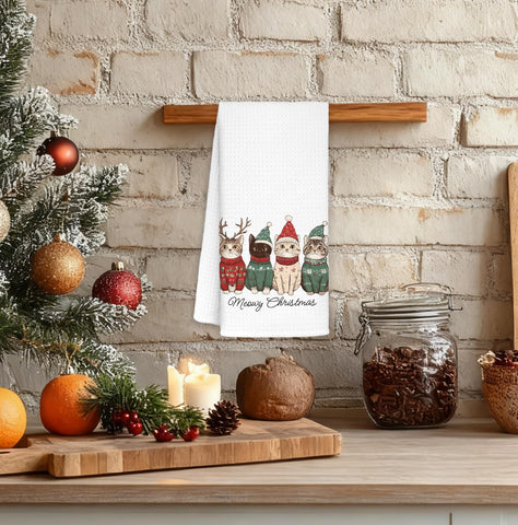 FDHSPAAM toalla gatito navideño, perfecta para secar manos tras cocinar