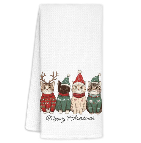 FDHSPAAM toalla cocina navidad gato santa-regalo, ideal para decorar y secar manos