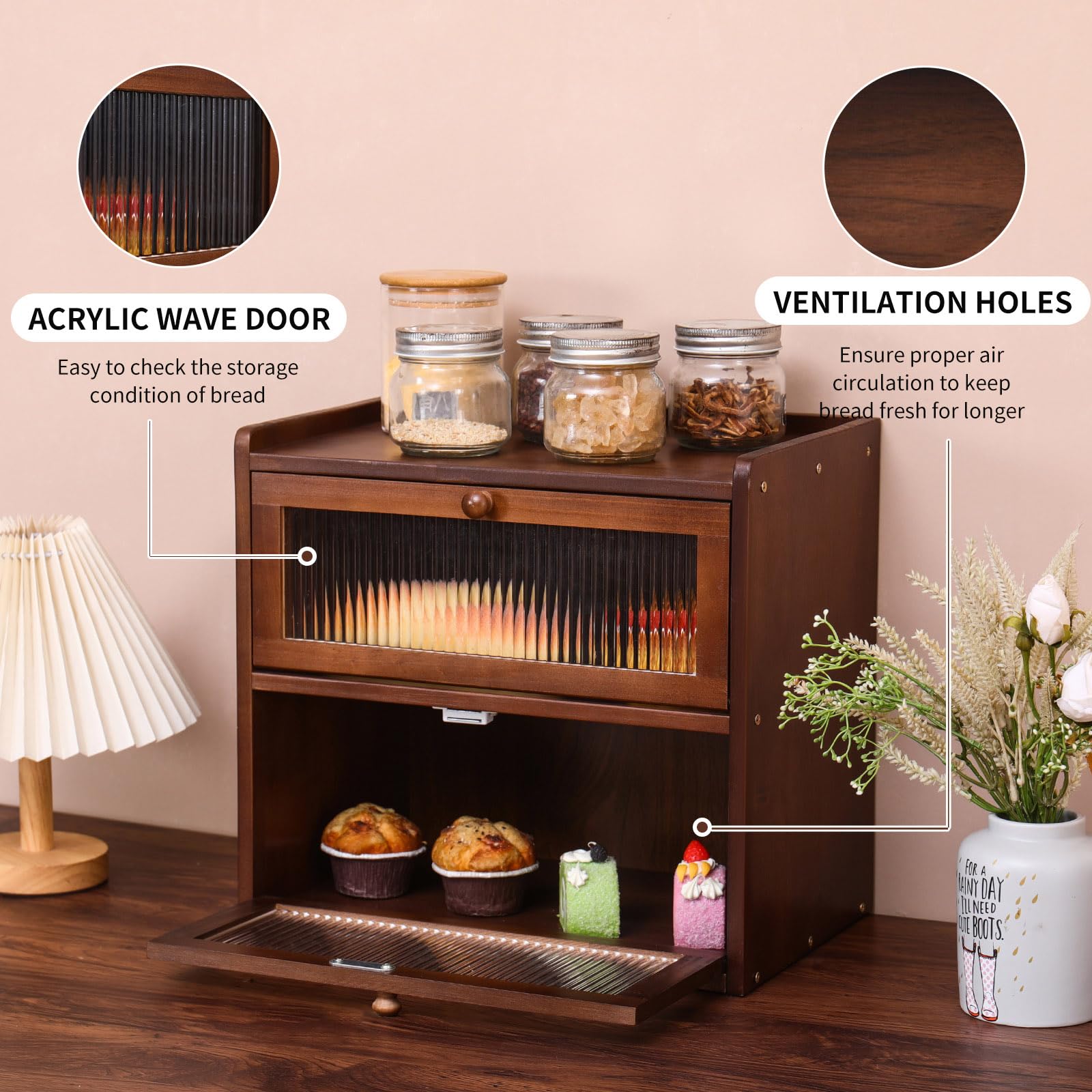 FDHUIJIA dos-niveles-pan-cocina: diseño práctico para encimera ordenada.